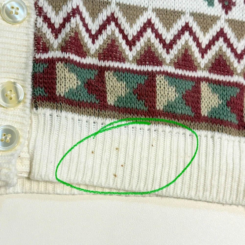 VINTAGE cottage rose knit‎ sweater cardigan button front cottagecore floral 90s - Picture 11 of 11